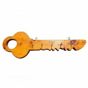 Wooden Key Shaped Wall Hook Decor